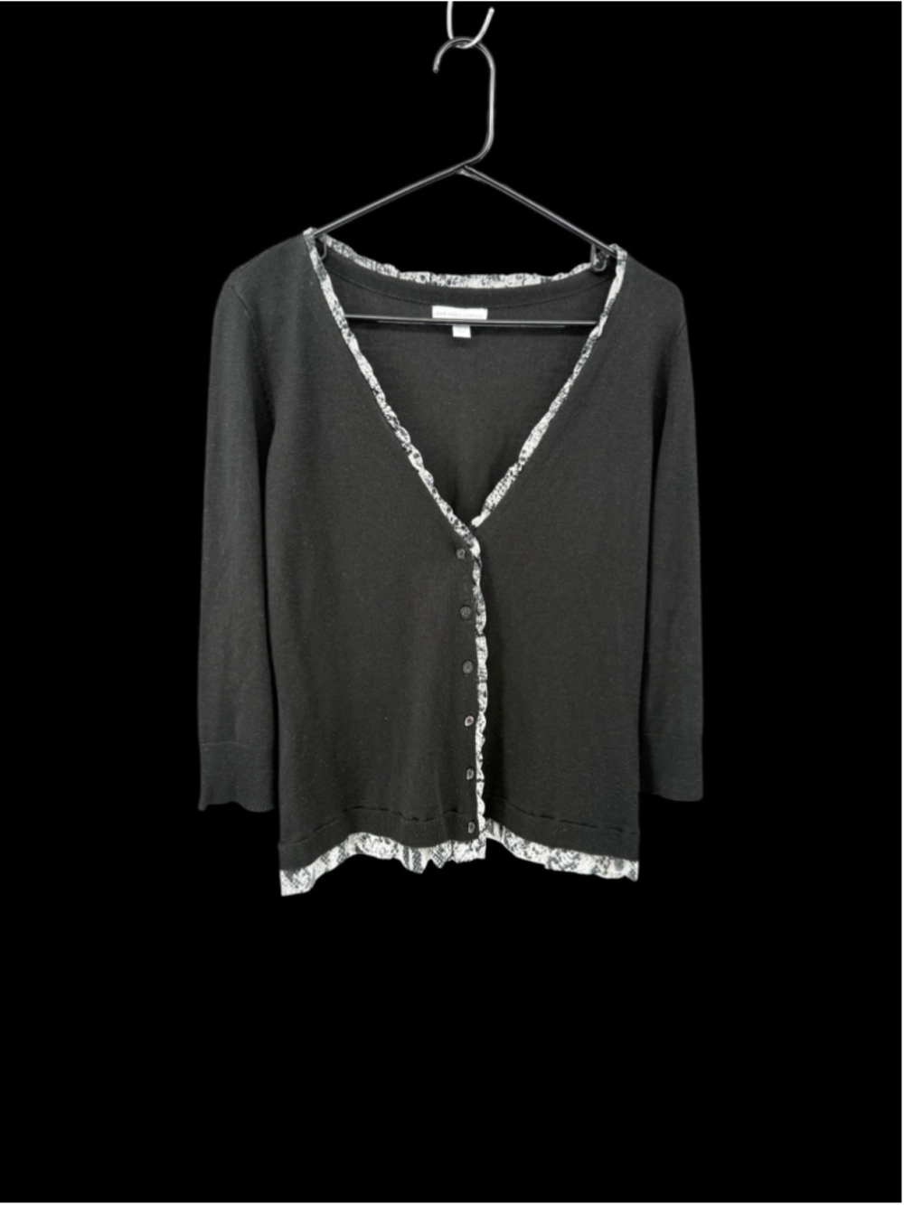 Women's New York & Company Cardigan Size L Black White